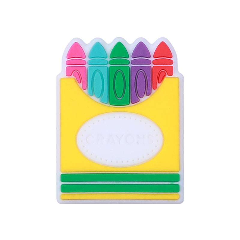 Wholesale 20pcs/pack Teacher Silicone Beads Cartoon Apple Pencil String Beads